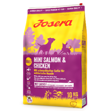 Show details for Josera Mini Salmon & Chicken Josera Mini Salmon & Chicken complete dry food for fussy toy breeds and smaller dogs with a special gravy coating