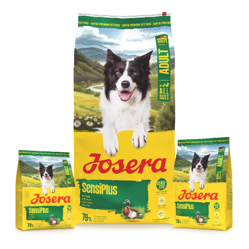 Josera Adult SensiPlus gluten-free complete food for dogs with sensitive digestion in 12.5kg, 3kg and 0.9kg