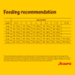 Josera Junior Kids complete gluten-free food with salmon oil for larger puppies and junior dogs feeding recommendation