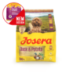 Josera Mini Adult Duck and Potato for small breeds needing grain-free food and a single source of meat protein new bag design