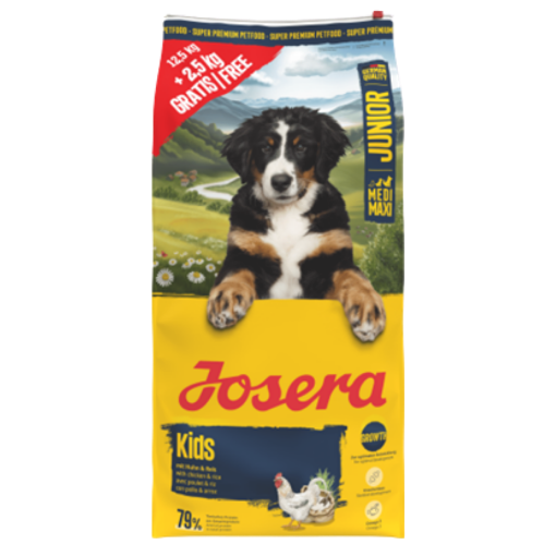 Josera Junior Kids complete gluten-free food with salmon oil for larger puppies and junior dogs 12.5kg + 2.5kg promo pack